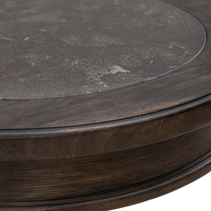 Paradise Valley Round Chairside Table in Saddle Brown image