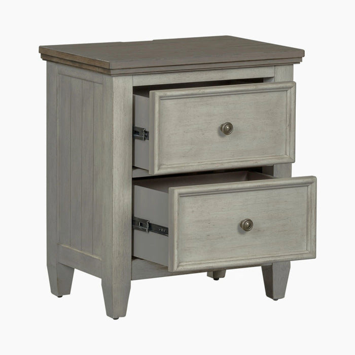 Heartland 2 Drawer Nightstand w/ Charging Station in Antique White image