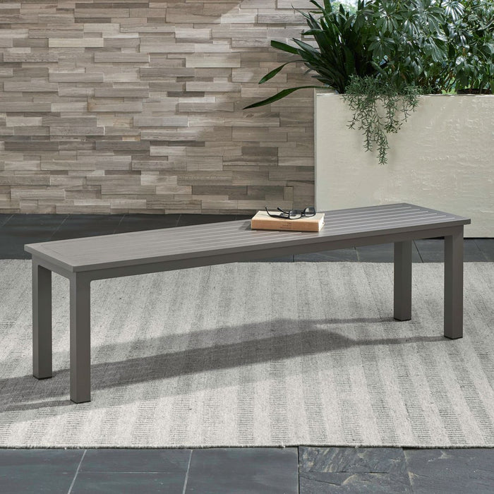 Liberty Furniture Plantation Key Outdoor Dining Bench in Granite