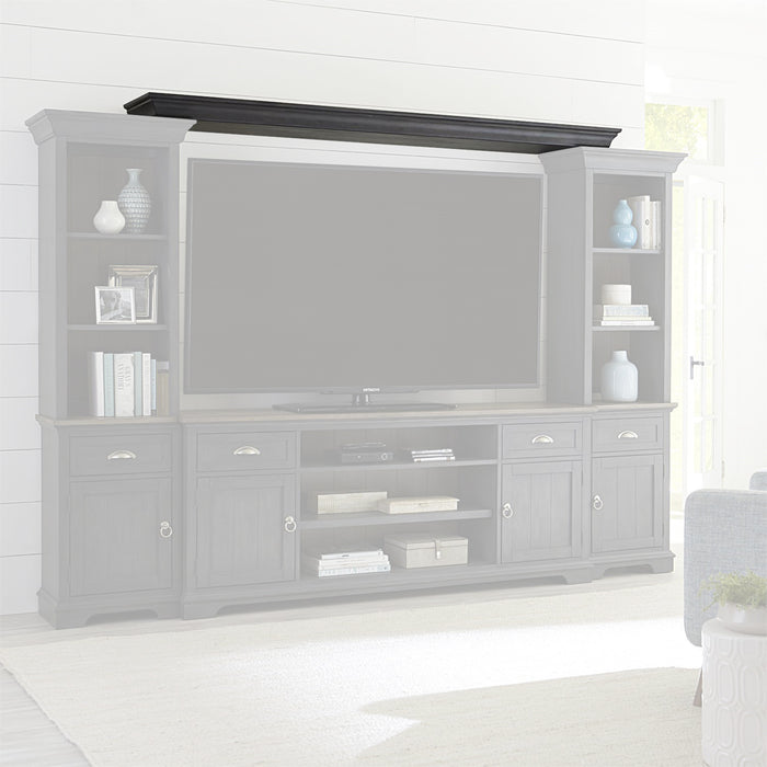 Liberty Furniture Ocean Isle Entertainment Center with Piers in Slate with Weathered Pine