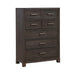 Modern Edge 5 Drawer Chest in Caffe - homePLUS (Binghamton, NY)