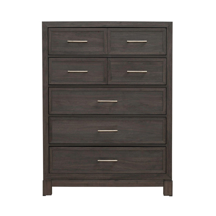 Modern Edge 5 Drawer Chest in Caffe - homePLUS (Binghamton, NY)