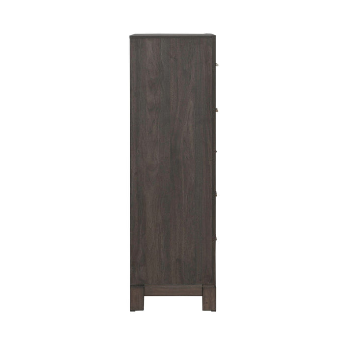 Modern Edge 5 Drawer Chest in Caffe - homePLUS (Binghamton, NY)