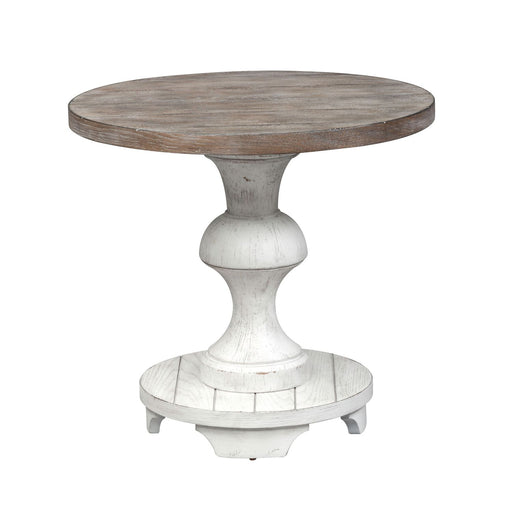 Sedona Round End Table in Heavy Distressed White image