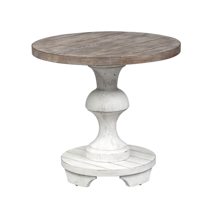 Sedona Round End Table in Heavy Distressed White image