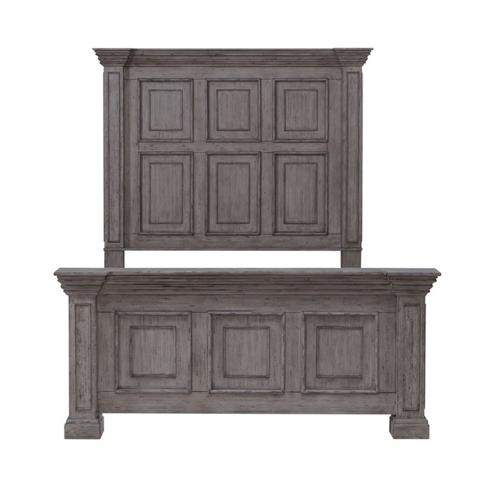 Liberty Furniture Big Valley Queen Mansion Panel Bed in Graystone