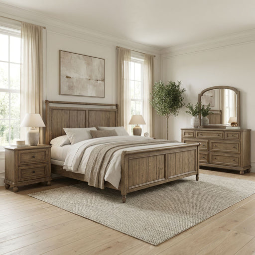 Homestead Haven Sleigh Bed, Dresser & Mirror, Night Stand image