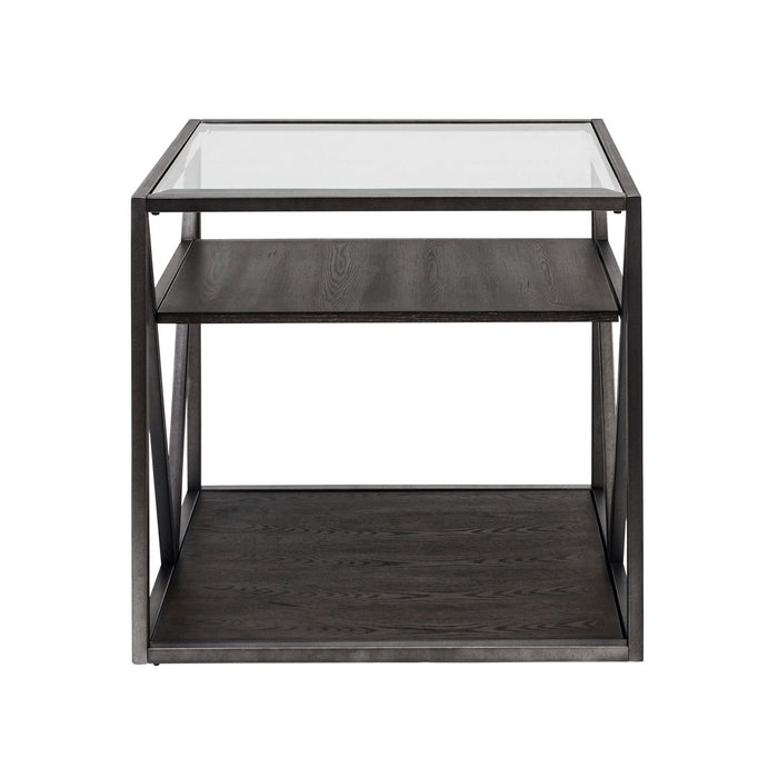 Arista End Table in Cobblestone Brown