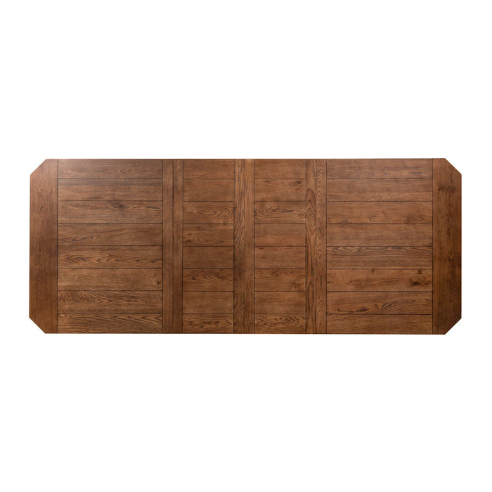 Hearthstone Rectangular Leg Table in Rustic Oak Finish