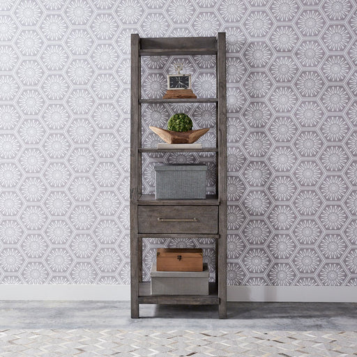 Modern Farmhouse Leaning Bookcase in Dusty Charcoal image