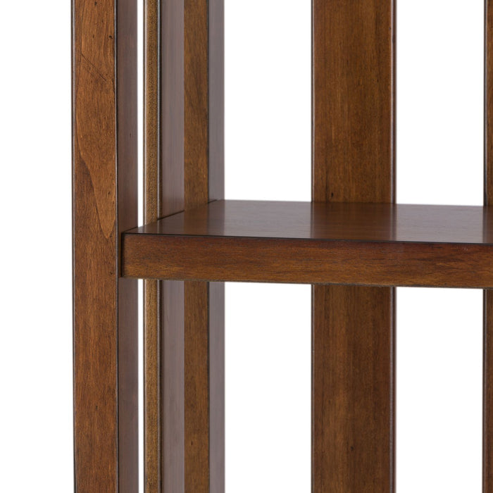 Arlington House Open Bookcase in Cobblestone Brown