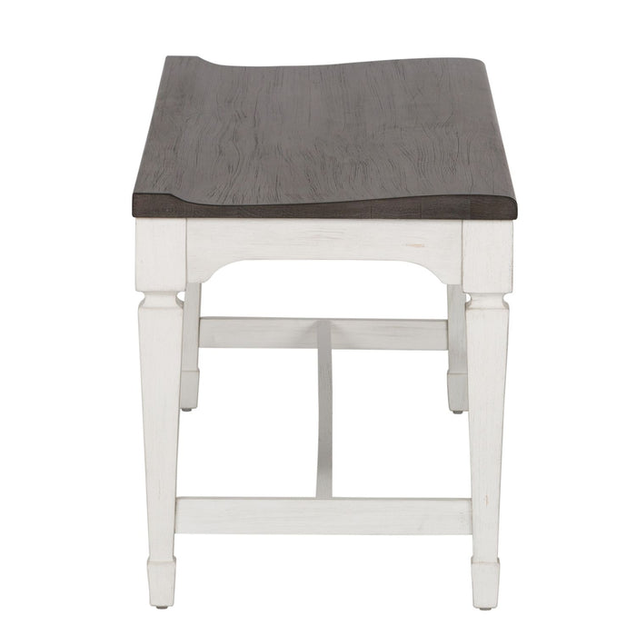 Allyson Park Wood Seat Bench in Wirebrushed White - homePLUS (Binghamton, NY)