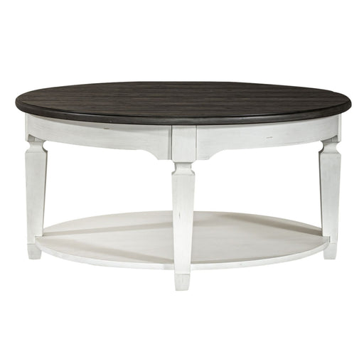 Allyson Park Round Cocktail Table in White - homePLUS (Binghamton, NY)