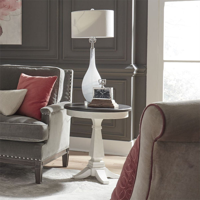 Liberty Allyson Park Chair Side Table in Wirebrushed White