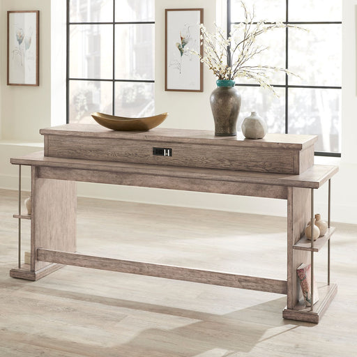 City Scape Console Bar Table in White Oak Veneers - homePLUS (Binghamton, NY)
