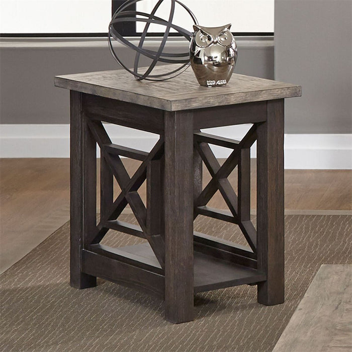Liberty Heatherbrook Chair Side Table in Charcoal and Ash