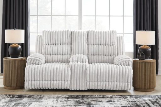 Rhines Falls Power Reclining Loveseat with Console - homePLUS (Binghamton, NY)