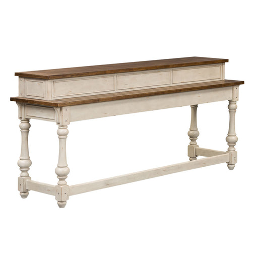 Morgan Creek Console Bar Table in Antique White - homePLUS (Binghamton, NY)