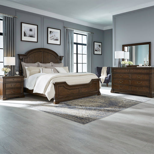 Arden Road King Poster Bed, Dresser & Mirror, Night Stand image