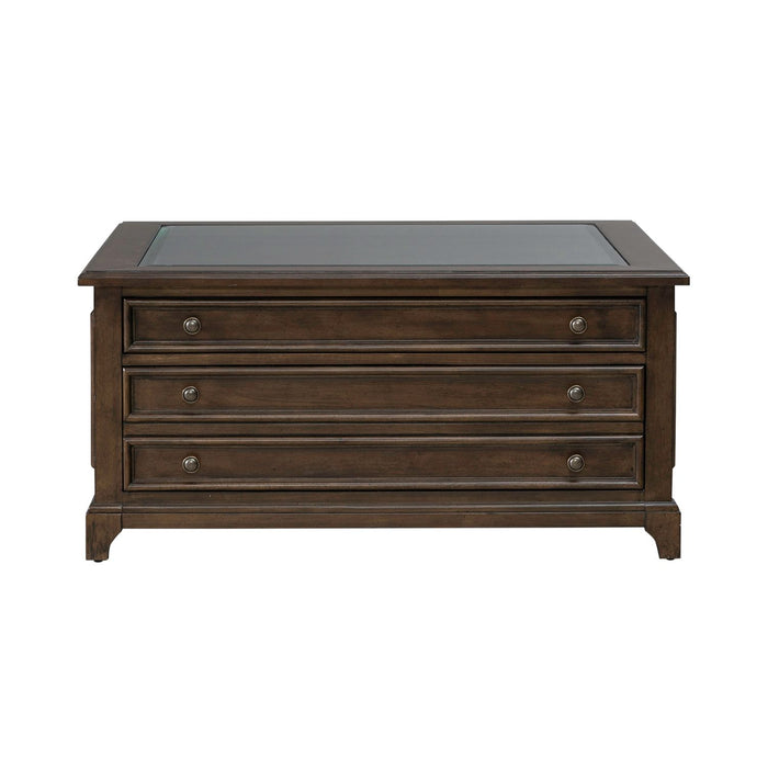Arden Road Square Collector Cocktail Table in Satin Cherry - homePLUS (Binghamton, NY)