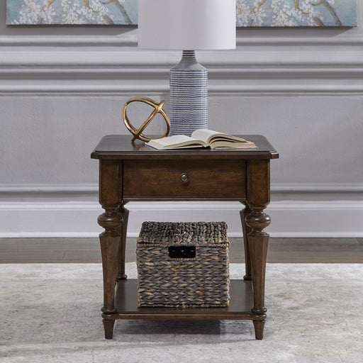 Liberty Furniture Arden Road Drawer End Table in Satin Cherry image
