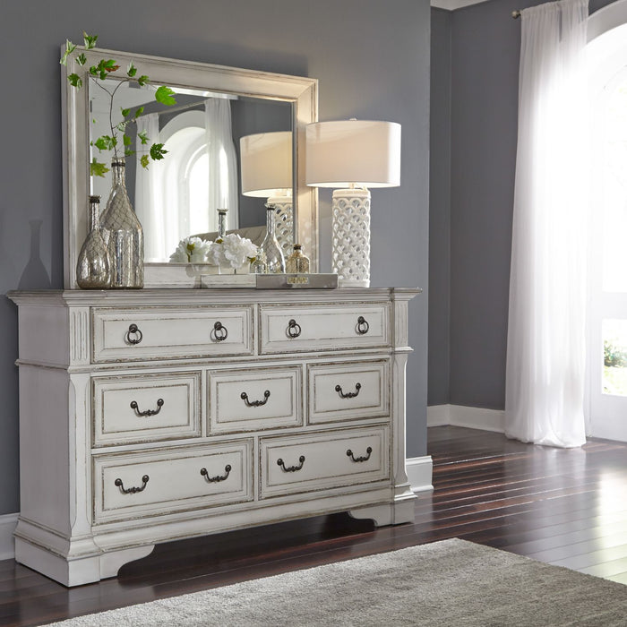 Abbey Park King California Panel Bed, Dresser & Mirror, Chest image