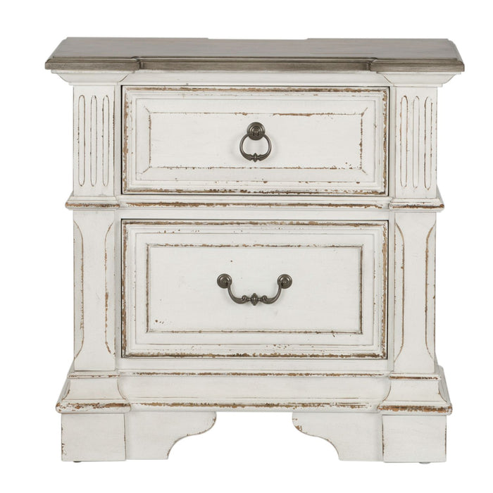 Abbey Park King California Panel Bed, Dresser & Mirror, Chest, Night Stand