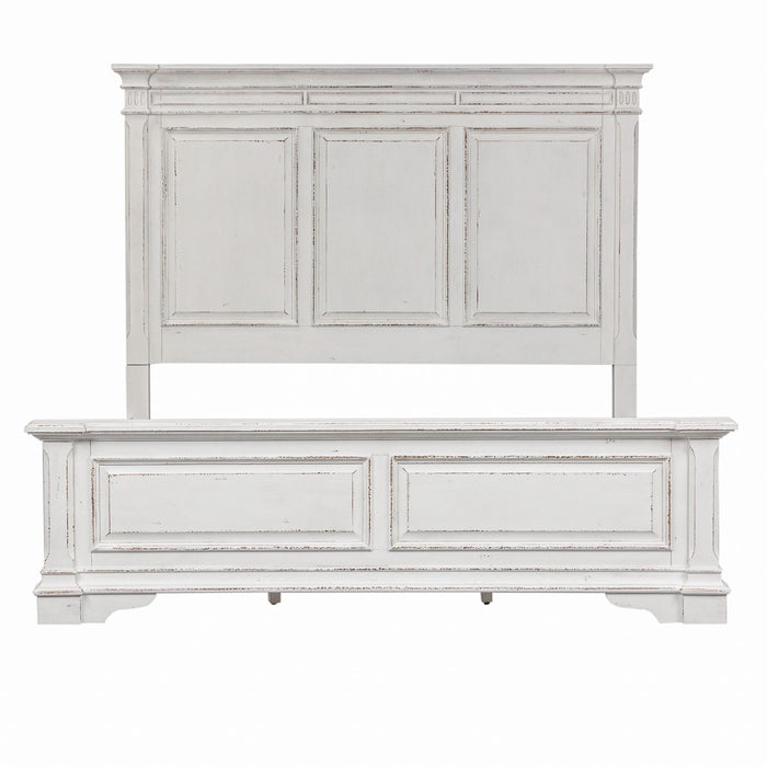 Abbey Park King California Panel Bed, Dresser & Mirror, Night Stand