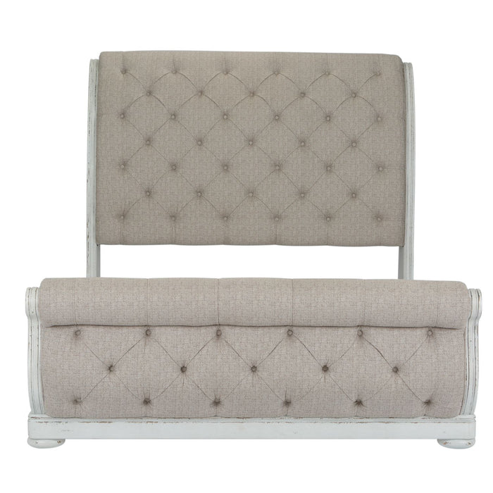 Abbey Park King California Sleigh Bed, Dresser & Mirror, Chest, Night Stand
