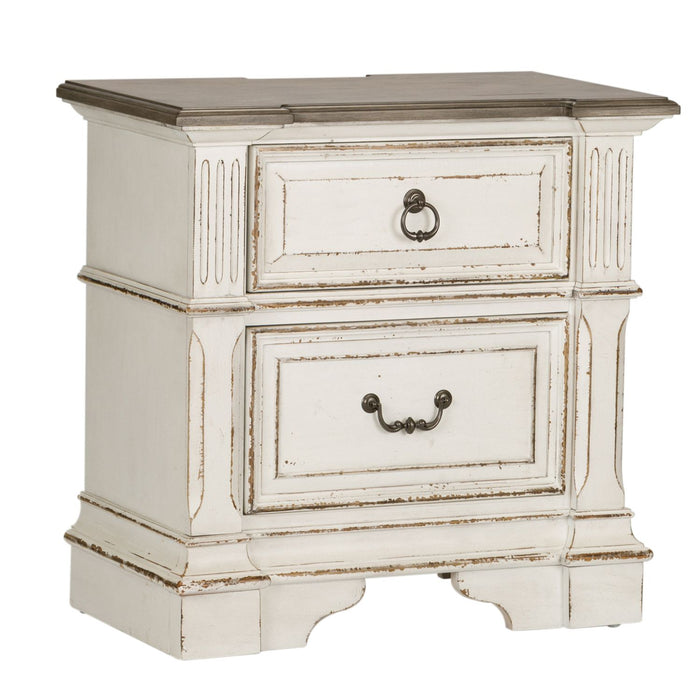 Abbey Park King Uph Sleigh Bed, Dresser & Mirror, Night Stand - homePLUS (Binghamton, NY)