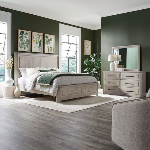 Modern Play Queen Panel Bed, Dresser & Mirror image