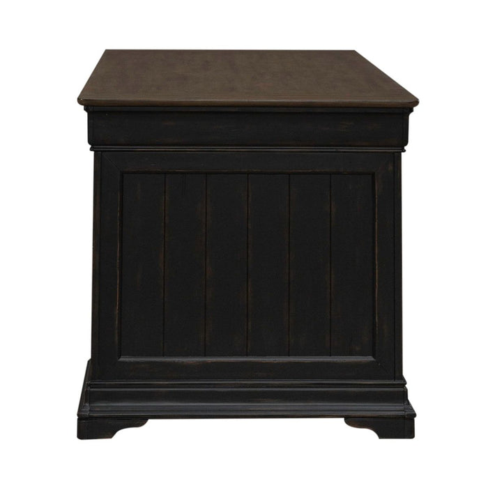 Liberty Furniture Meritage Junior Executive Desk in Aged Charcoal w/ Rub Thru/Caramel
