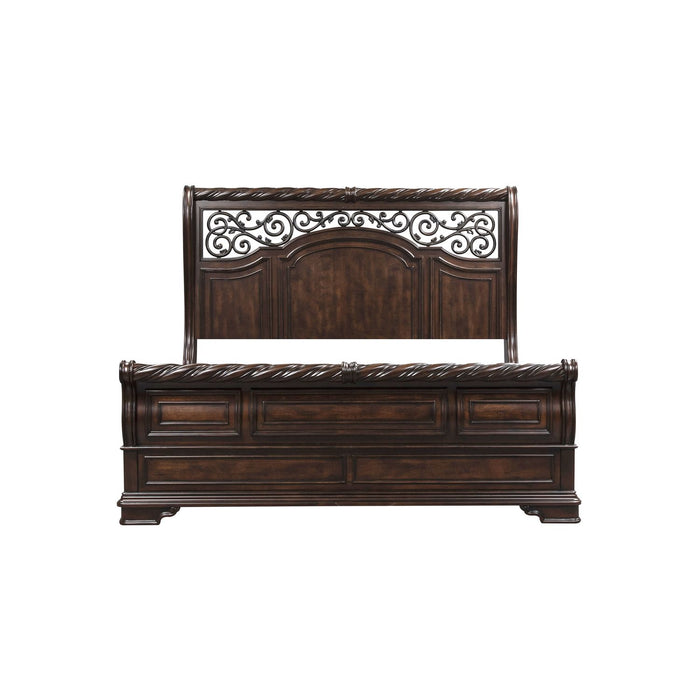 Arbor Place King California Sleigh Bed, Dresser & Mirror image