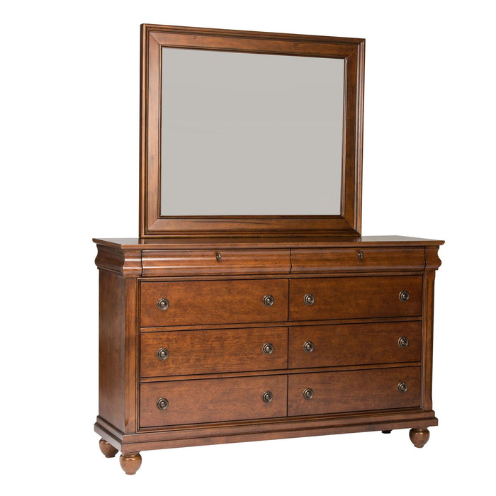 Rustic Traditions King California Sleigh Bed, Dresser & Mirror - homePLUS (Binghamton, NY)