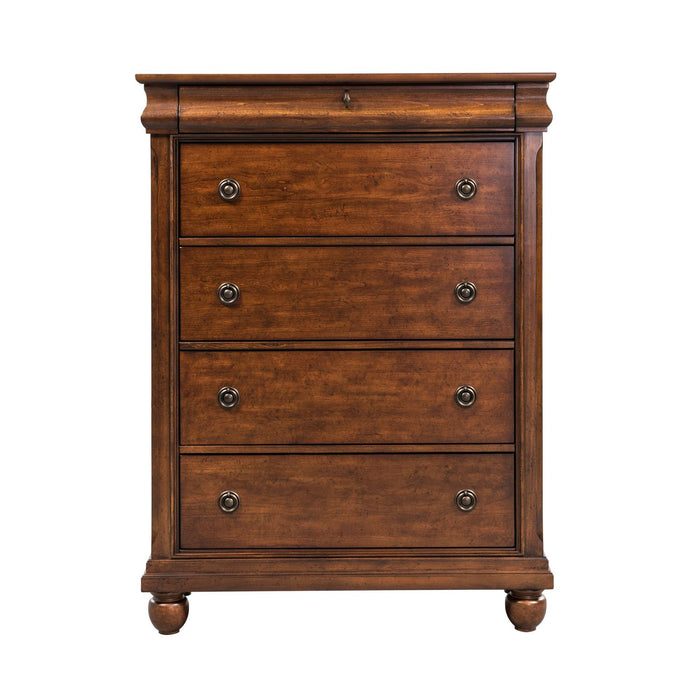 Rustic Traditions King California Sleigh Bed, Dresser & Mirror, Chest - homePLUS (Binghamton, NY)