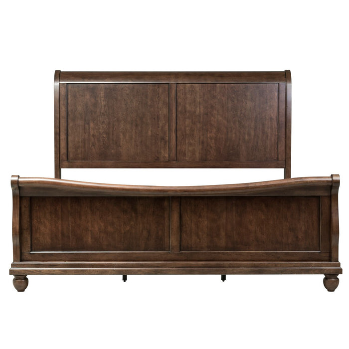 Rustic Traditions King California Sleigh Bed, Dresser & Mirror, Chest, Night Stand - homePLUS (Binghamton, NY)