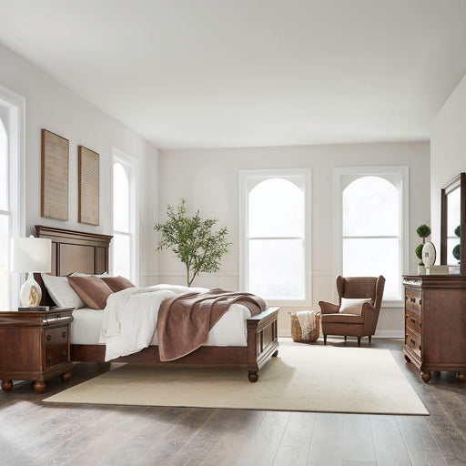 Rustic Traditions Queen Panel Bed, Dresser & Mirror, Night Stand image