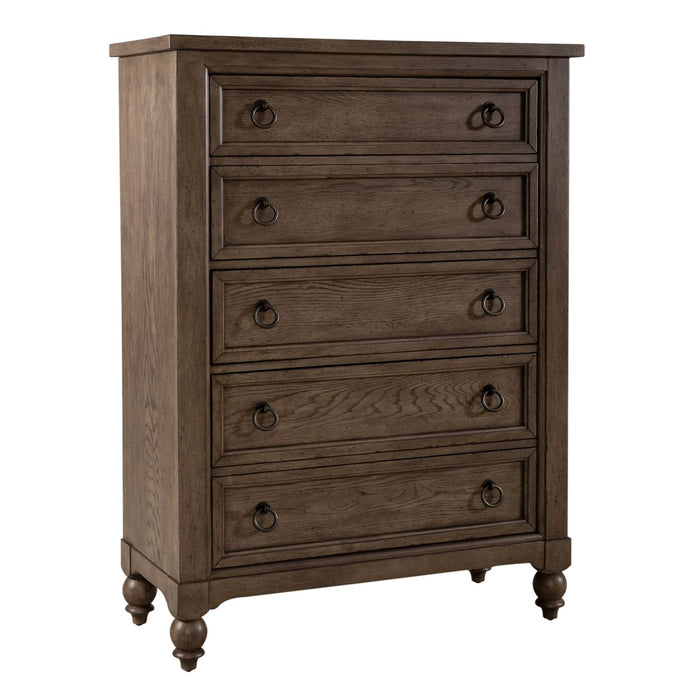 Americana Farmhouse King California Sleigh Bed, Dresser & Mirror, Chest - homePLUS (Binghamton, NY)