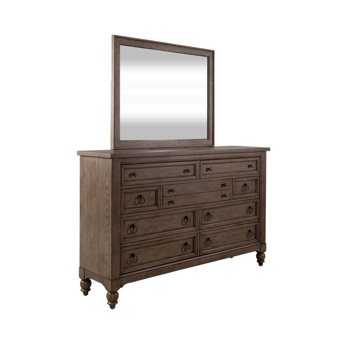 Americana Farmhouse King California Sleigh Bed, Dresser & Mirror, Chest, Night Stand - homePLUS (Binghamton, NY)