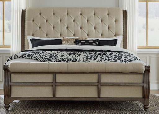 Liberty Furniture Americana Farmhouse King Sleigh Bed in Dusty Taupe image
