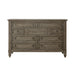 Americana Farmhouse 9 Drawer Dresser in Dusty Taupe and Black - homePLUS (Binghamton, NY)