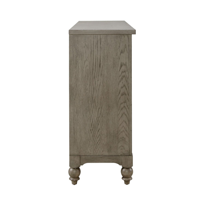 Americana Farmhouse 9 Drawer Dresser in Dusty Taupe and Black - homePLUS (Binghamton, NY)