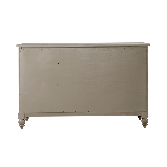 Americana Farmhouse 9 Drawer Dresser in Dusty Taupe and Black - homePLUS (Binghamton, NY)