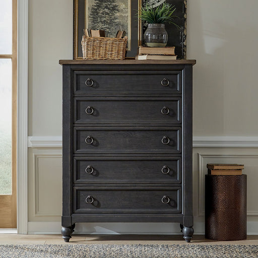 Liberty Furniture Americana Farmhouse 5 Drawer Chest in Black image