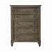 Americana Farmhouse 5 Drawer Chest in Dusty Taupe and Black - homePLUS (Binghamton, NY)