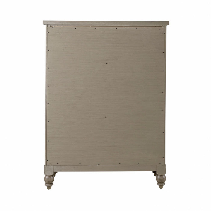 Americana Farmhouse 5 Drawer Chest in Dusty Taupe and Black - homePLUS (Binghamton, NY)