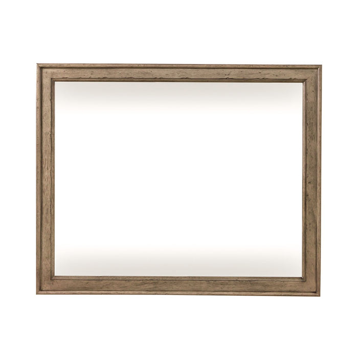 Americana Farmhouse Landscape Mirror in Dusty Taupe and Black image