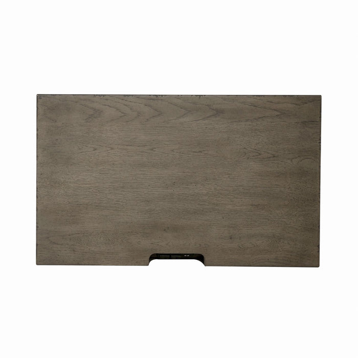 Americana Farmhouse 2 Drawer Nightstand in Dusty Taupe and Black