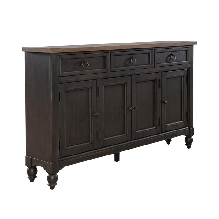 Americana Farmhouse Hall Buffet in Dusty Taupe & Black - homePLUS (Binghamton, NY)