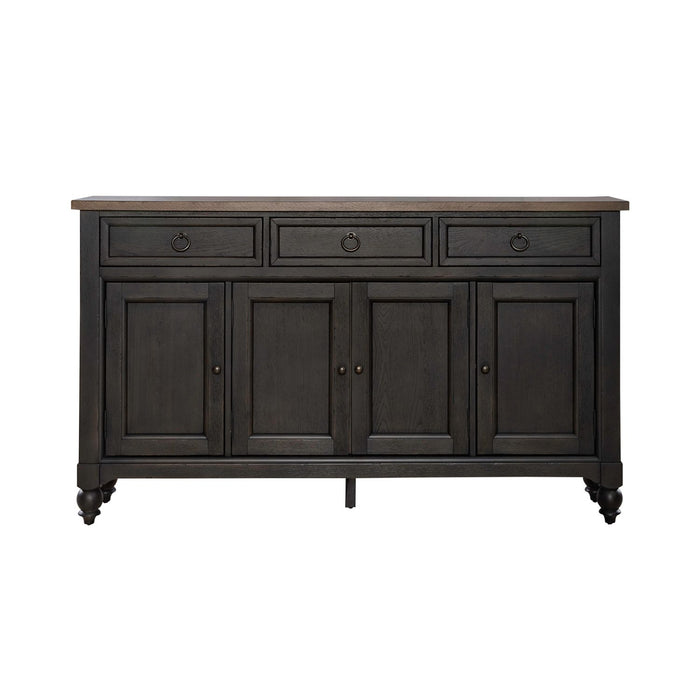 Americana Farmhouse Hall Buffet in Dusty Taupe & Black - homePLUS (Binghamton, NY)